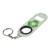 Recyclingsymbool Sleutelhanger Flessenopener (Voorkant Gekanteld)