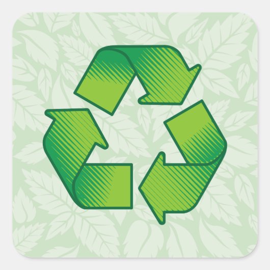 Recyclingsymbool Vierkante Sticker (Voorkant)