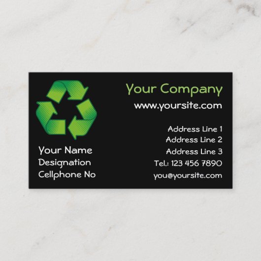 Recyclingsymbool Visitekaartje (Voorkant)