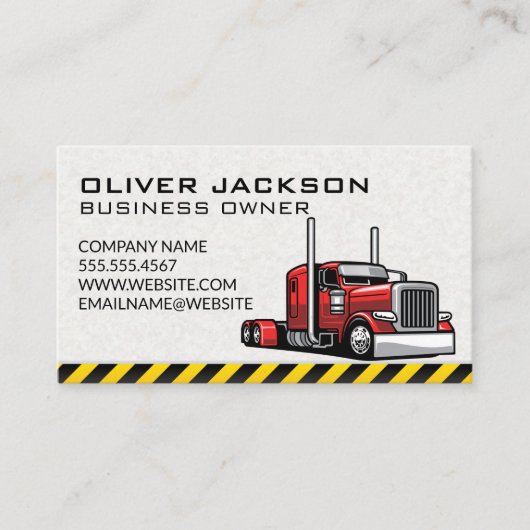 Red 18 Wheeler | Truck Driver Visitekaartje (Voorkant)