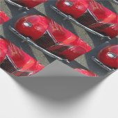 Red  1930s auto op verpakkingspapier cadeaupapier (Hoek)