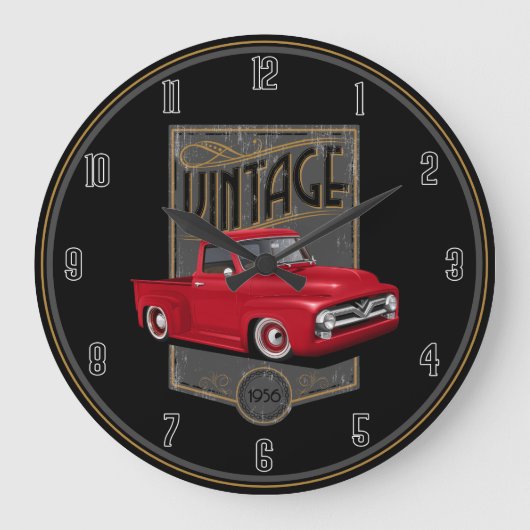  Red 1956 Truck Grote Klok (Voorkant)