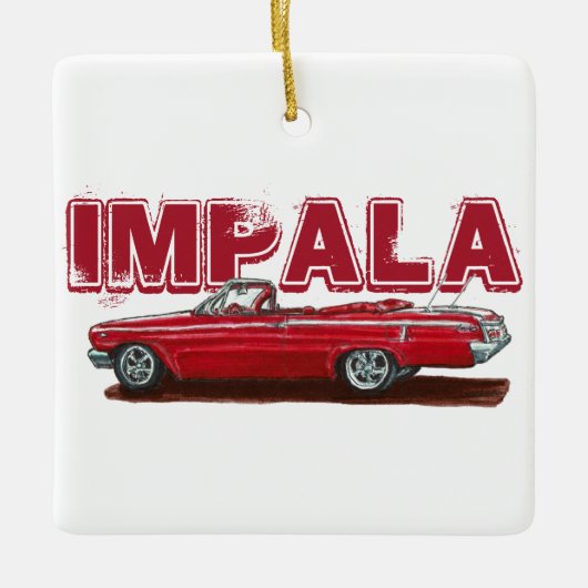 Red 1962 Impala Convertible Keramisch Ornament (Voorkant)
