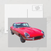 Red 1964 Jaguar XKE Antiek sportauto Briefkaart (Voorkant / Achterkant)