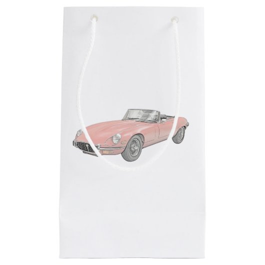 Red 1972 Jaguar XKE Convertible Gift Bag Klein Cadeauzakje (Voorkant)