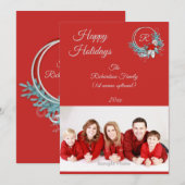 Red 1 Foto Family Holiday Kaart (Voorkant / Achterkant)