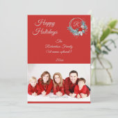 Red 1 Foto Family Holiday Kaart (Staand voorkant)