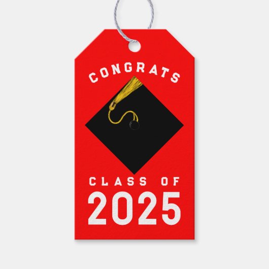 Red 2023 Graduation Gift Tags Cadeaulabel (Voorkant)