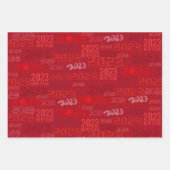 Red 2023 Lunar New Year Rabbit 福 Blessings Wrappin Inpakpapier Vel (Voorkant 2)