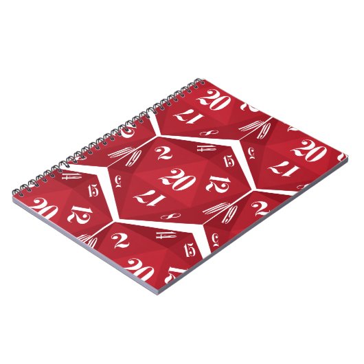 Red-20-sided-Dice-Pattern Notitieboek (Linkerzijde)