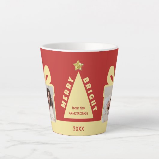 Red 2 Photo Minimalist Keepsake Latte Mok (Voorkant)