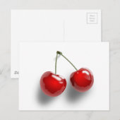 Red-31484 Red 2 food fruit cartoon cherries Briefkaart (Voorkant / Achterkant)