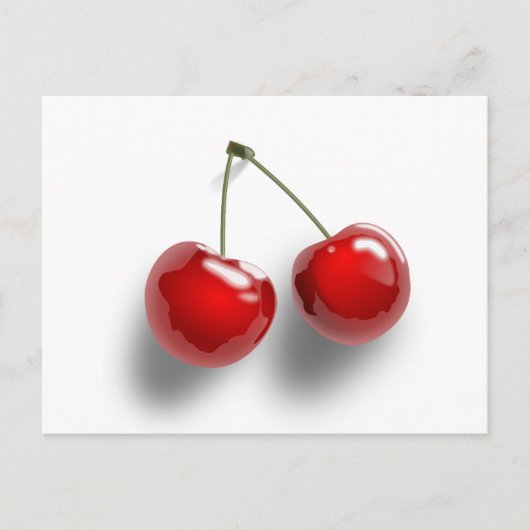 Red-31484 Red 2 food fruit cartoon cherries Briefkaart (Voorkant)