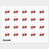 Red-31484 Red 2 food fruit cartoon cherries Ronde Sticker (Vel)