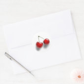 Red-31484 Red 2 food fruit cartoon cherries Ronde Sticker (Envelop)