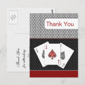 Red 3 aces vegas bruiloft briefkaart (Voorkant / Achterkant)