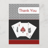 Red 3 aces vegas bruiloft briefkaart (Voorkant)