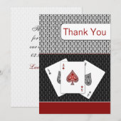 Red 3 aces vegas bruiloft kaart (Voorkant / Achterkant)