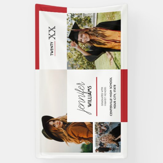 Red 3 Photo Afstuderen Banner (Verticaal)