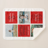 Red 3-Photo Fun Boxes Class Year Sherpa Blanket Deken (Voorkant (horizontaal))