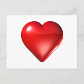 Red 3D Heart Briefkaart (Voorkant)