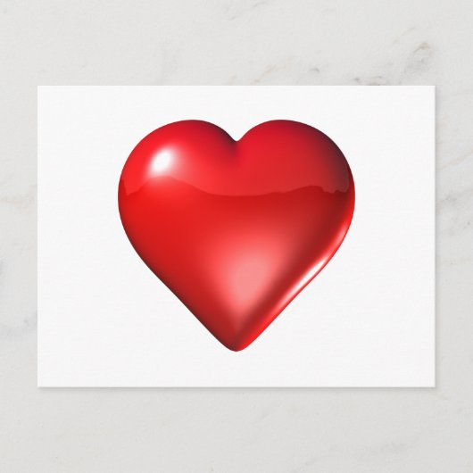 Red 3D Heart Briefkaart (Voorkant)