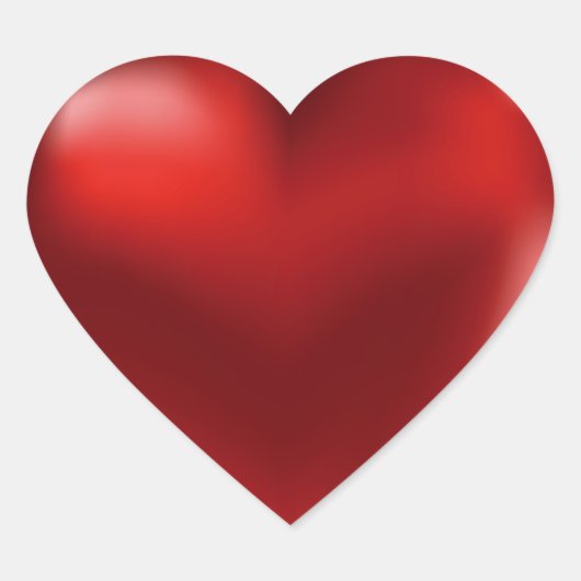 Red 3D Heart Sticker (Voorkant)