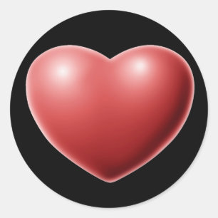 Red 3D Love-Heart Romantic Heart-vormige Stickers