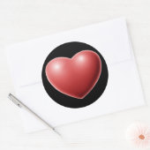 Red 3D Love-Heart Romantic Heart-vormige Stickers (Envelop)