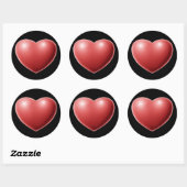 Red 3D Love-Heart Romantic Heart-vormige Stickers (Vel)