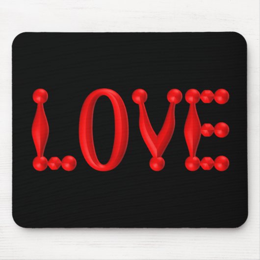 Red 3D LOVE Muismat (Voorkant)