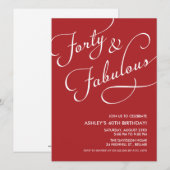 Red 40 en Fabulous Invitations Kaart (Voorkant / Achterkant)