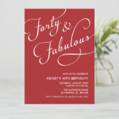 Red 40 en Fabulous Invitations Kaart (Staand voorkant)