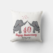 red 40th Ruby trouwdag vrouw olifant Kussen (Voorkant)