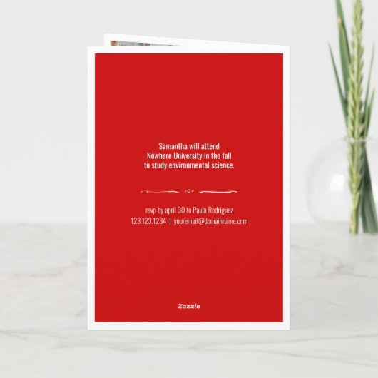 Red 4-Photo Fun Boxes Afstuderen Invitation (Achterkant)