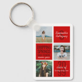 Red 4-Photo Fun Boxes Class Year Sleutelhanger (Voorkant)