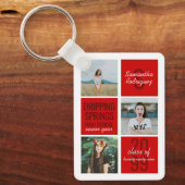 Red 4-Photo Fun Boxes Class Year Sleutelhanger (Voorkant)