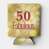 Red 50 & Fabulous Birthday Gold Foam Koelbox Blikjeskoeler (Voorkant)