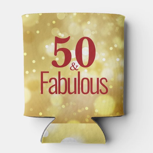 Red 50 & Fabulous Birthday Gold Foam Koelbox Blikjeskoeler (Achterkant)
