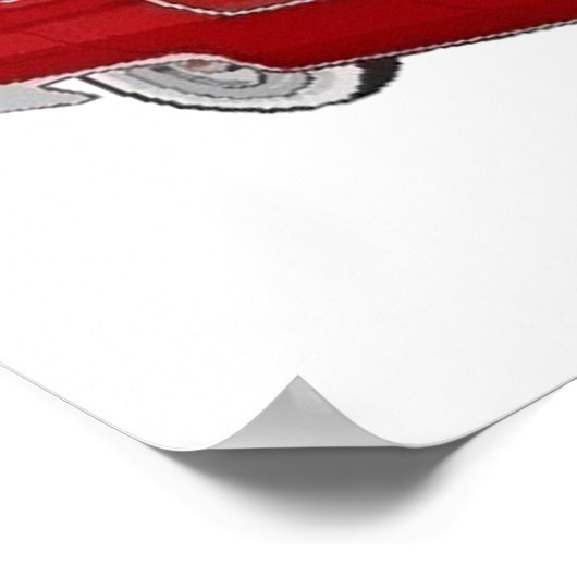 Red 50's Cadillac Poster (Hoek)