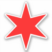Red 6-punts Chicago Flag Star Vinyl Sticker (Voorkant)