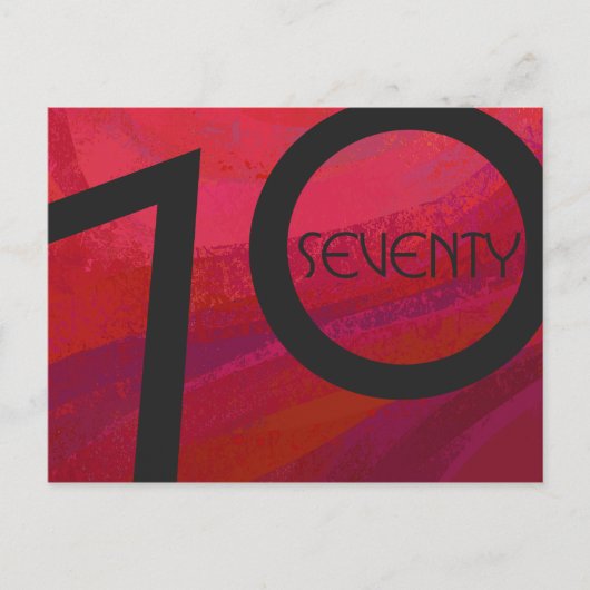 Red 70 Decade Birthday Briefkaart (Voorkant)
