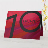 Red 70 Decade Birthday Kaart (Gele Bloem)