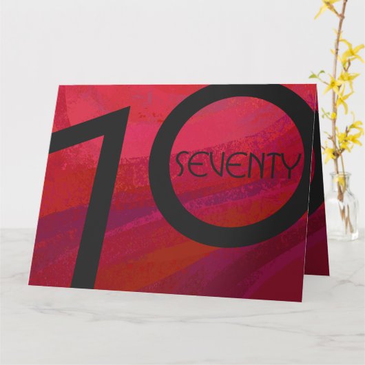 Red 70 Decade Birthday Kaart (Gele Bloem)