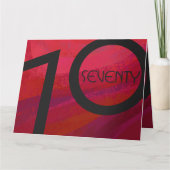 Red 70 Decade Birthday Kaart (Voorkant)