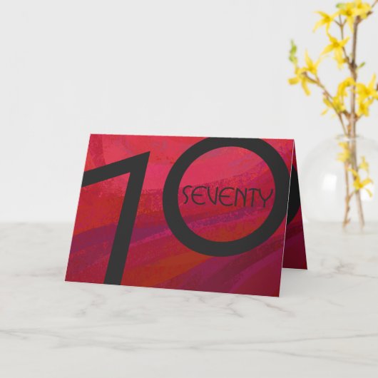 Red 70 Decade Birthday Kaart (Gele Bloem)