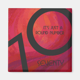 Red 70 Decade Birthday Magneet
