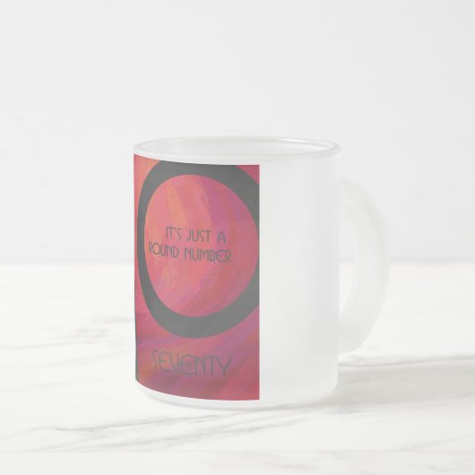 Red 70 Decade Birthday Matglas Koffiemok (Voorkant rechts)