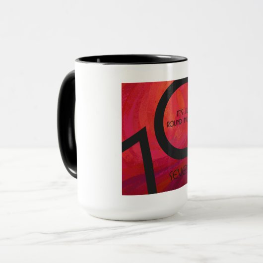 Red 70 Decade Birthday Mok (Voorkant links)