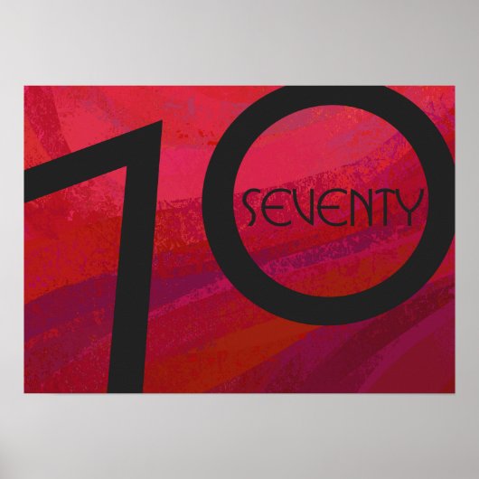 Red 70 Decade Birthday Poster (Voorkant)